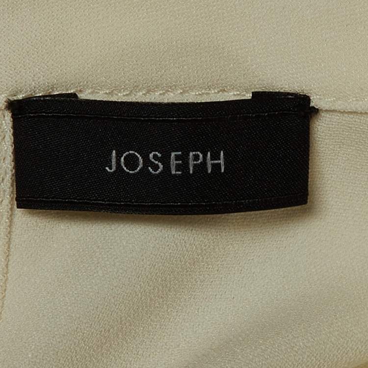 Pre Owned Joseph Off White Crepe Sleeveless Turtle Neck Top M