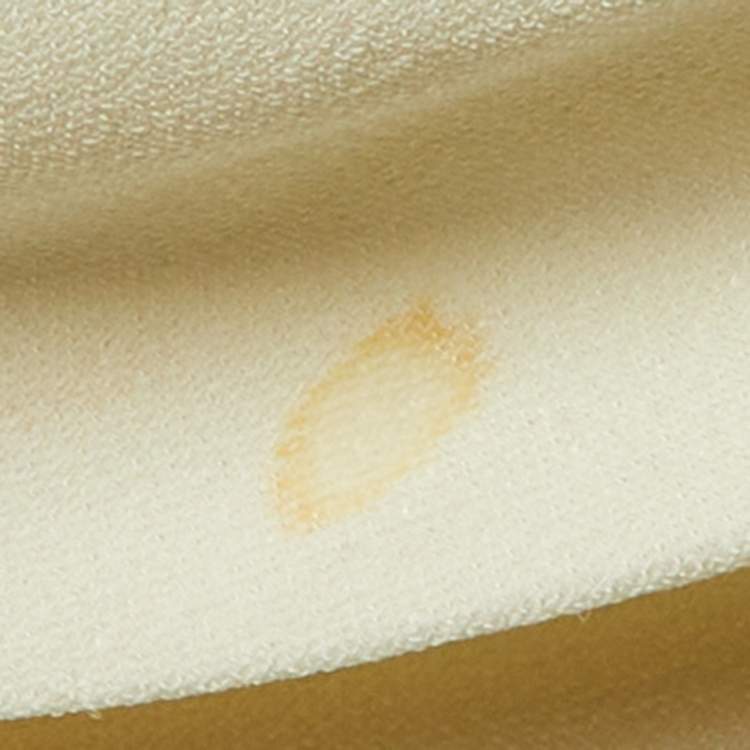 Pre Owned Joseph Off White Crepe Sleeveless Turtle Neck Top M