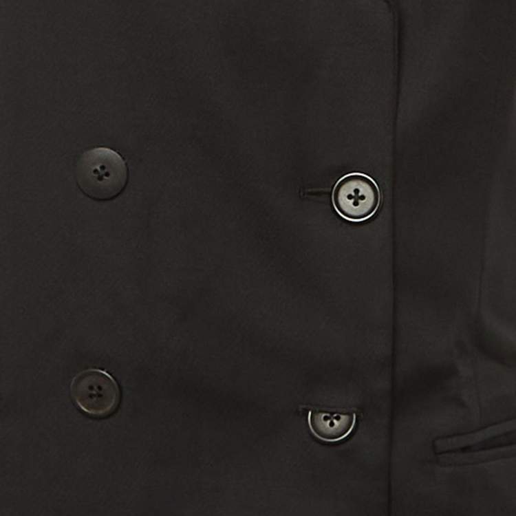 Pre Owned Joseph Black Wool Double Breasted Vest Blazer L 