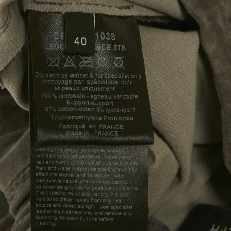 Pre Owned Joseph Grey Suede Skinny Trousers M