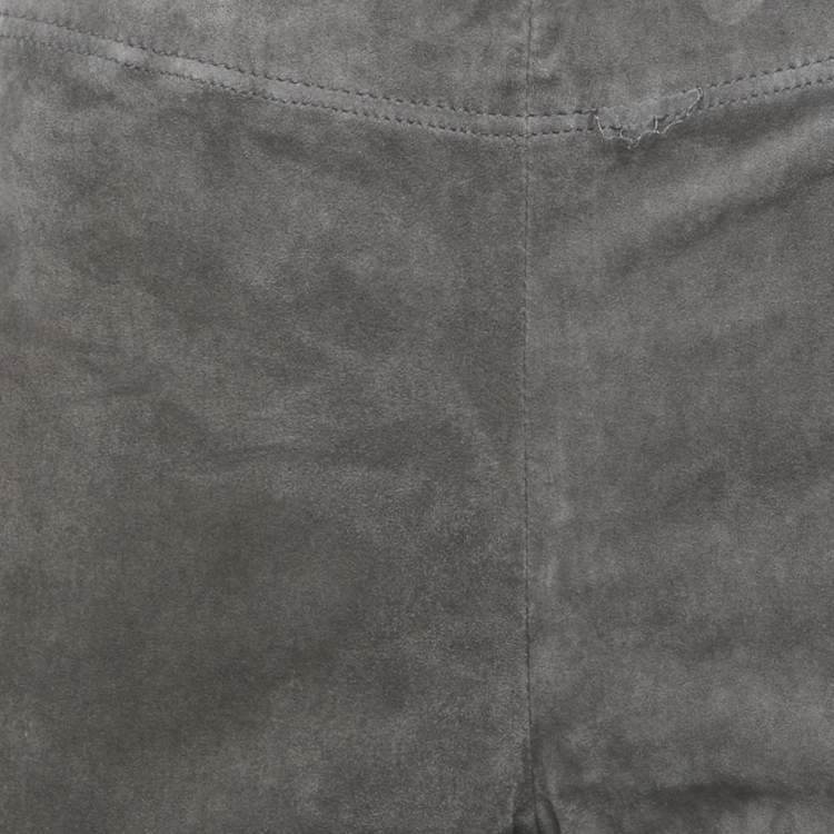 Pre Owned Joseph Grey Suede Skinny Trousers M