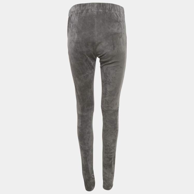 Pre Owned Joseph Grey Suede Skinny Trousers M