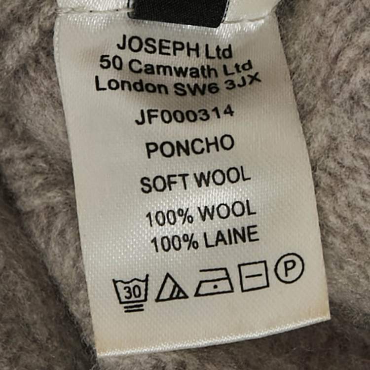 Pre Owned Joseph Grey Rib Knit Side Slit Turtle Neck Sweater M