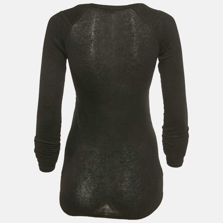 مملوكة مسبقًا Joseph Black Stretch Knit Long Sleeve Fitted Top M