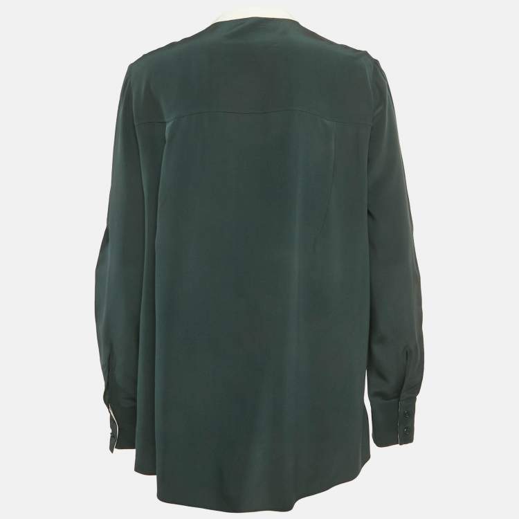 Pre Owned Joseph Blue Silk Pintuck Blouse M