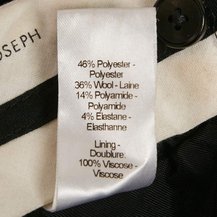 Pre Owned Joseph Black Stretch Wool Formal Trousers M