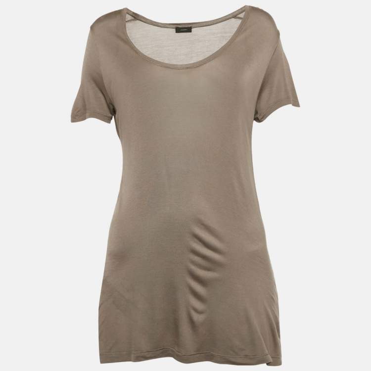 Pre Owned Joseph Grey Jersey Scoop Neck T-Shirt XL