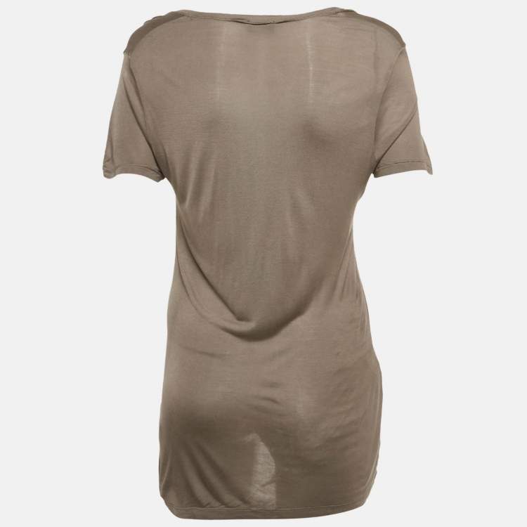 Pre Owned Joseph Grey Jersey Scoop Neck T-Shirt XL