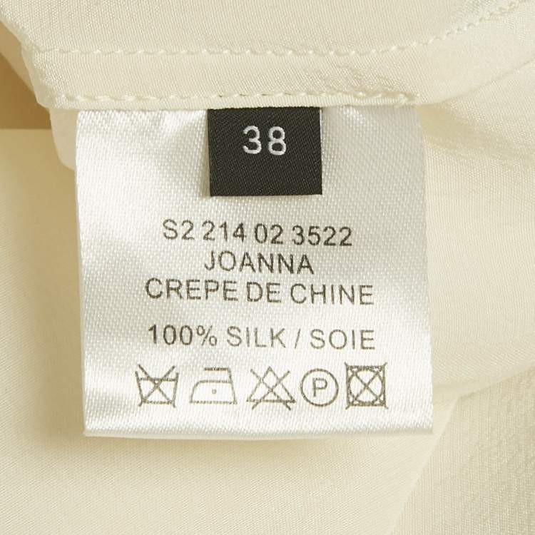 Pre Owned قميص جوزيف جوانا كريب أوف وايت بأكمام طويلة مقاس متوسط (ميديام)