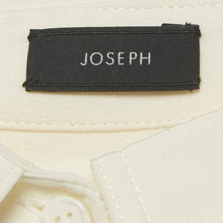 Pre Owned قميص جوزيف جوانا كريب أوف وايت بأكمام طويلة مقاس متوسط (ميديام)