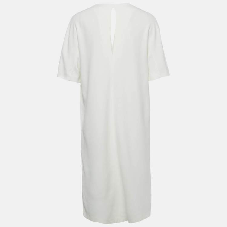 Pre Owned Joseph White Crepe Shift Dress M