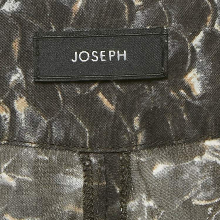 مملوكة مسبقًا Joseph Grey Animal Print Silk Trousers S