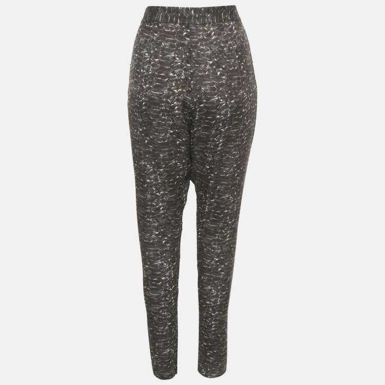 مملوكة مسبقًا Joseph Grey Animal Print Silk Trousers S