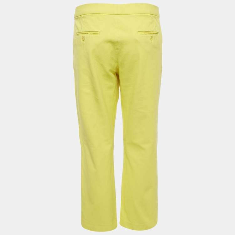 Pre Owned Joseph Yellow Stretch Gabardine Queen Pants L