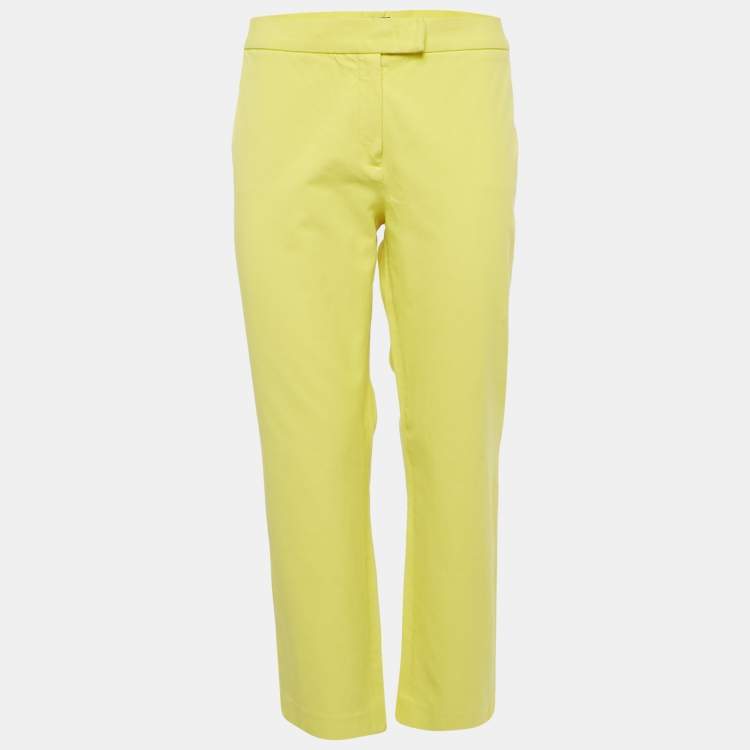 Pre Owned Joseph Yellow Stretch Gabardine Queen Pants L