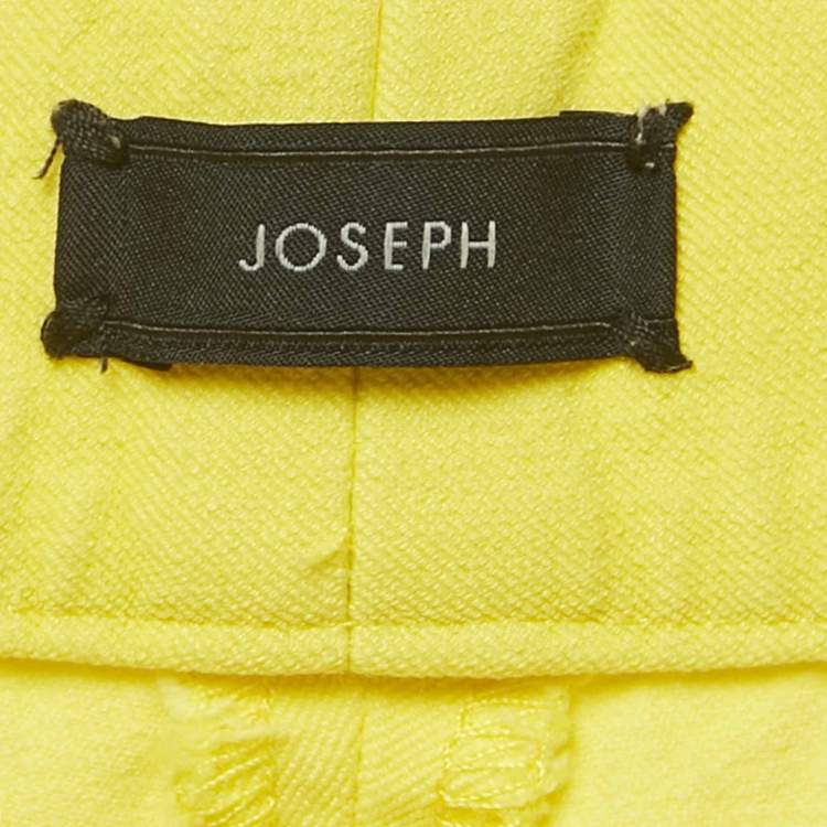 Pre Owned Joseph Yellow Stretch Gabardine Queen Pants L