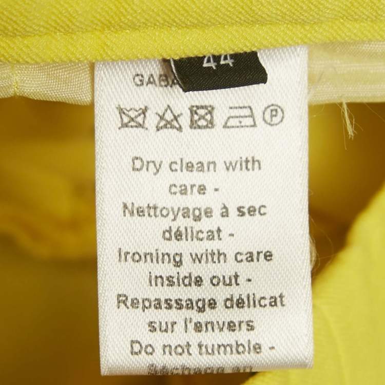 Pre Owned Joseph Yellow Stretch Gabardine Queen Pants L