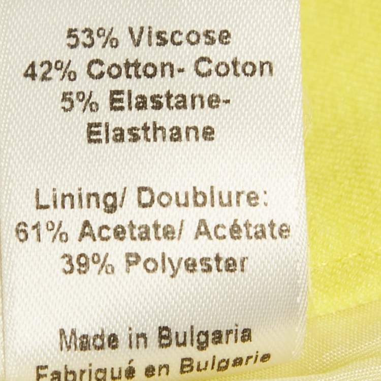 Pre Owned Joseph Yellow Stretch Gabardine Queen Pants L