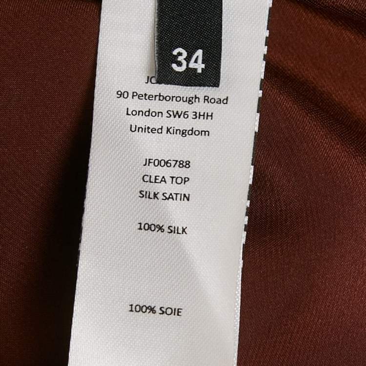 مملوكة مسبقًا Joseph Brown Silk Satin Clea Cami Top S