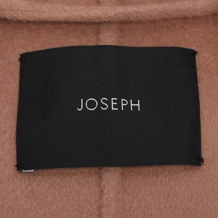 Pre Owned Joseph Dusty Pink Wool and Cashmere Belted Mid Length Coat S