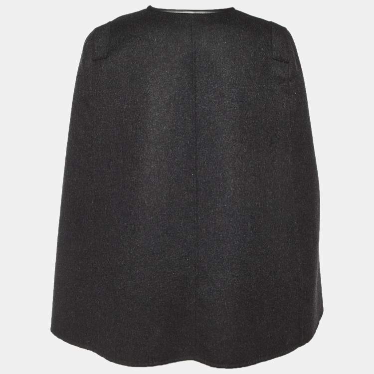 Pre Owned Joseph Black Wool & Cashmere Cape M