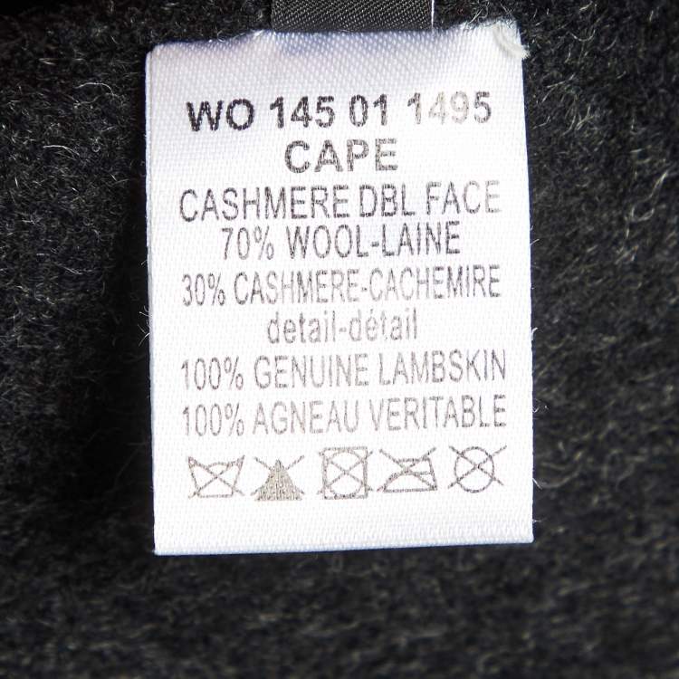 Pre Owned Joseph Black Wool & Cashmere Cape M
