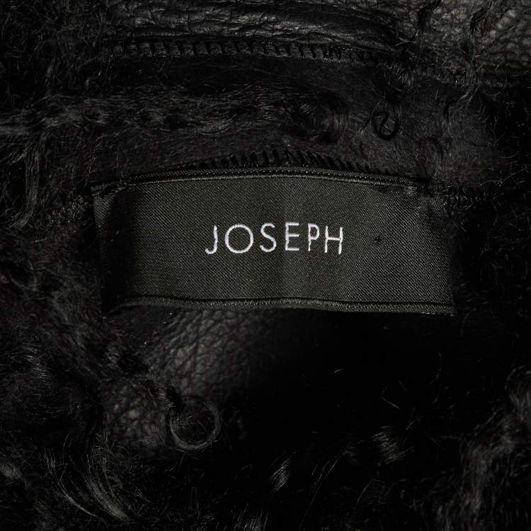Pre Owned Joseph Black Mongolian Fur Lucy Vest Jacket S