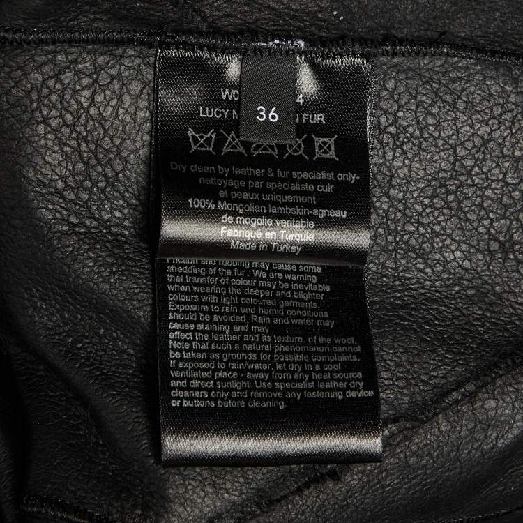 Pre Owned Joseph Black Mongolian Fur Lucy Vest Jacket S