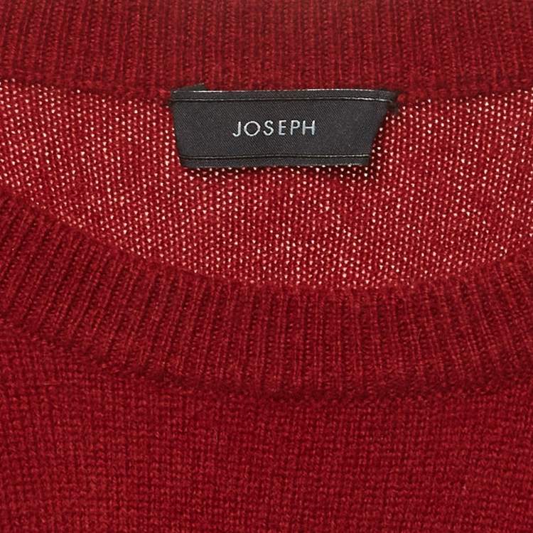 مملوكة مسبقًا Joseph Dark Red Cashmere Wrap Tank Midi Dress L