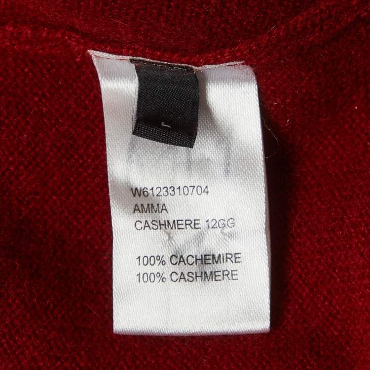 مملوكة مسبقًا Joseph Dark Red Cashmere Wrap Tank Midi Dress L