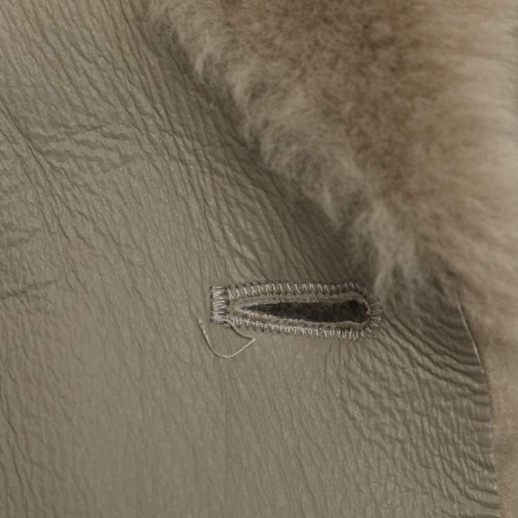 مملوكة مسبقًا Joseph Grey Leather Double Breasted Jacket M