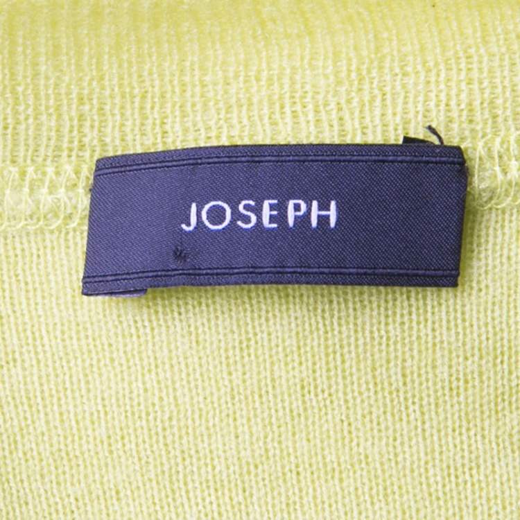Pre Owned Joseph Lime Green Cashmere Henley Sweater S