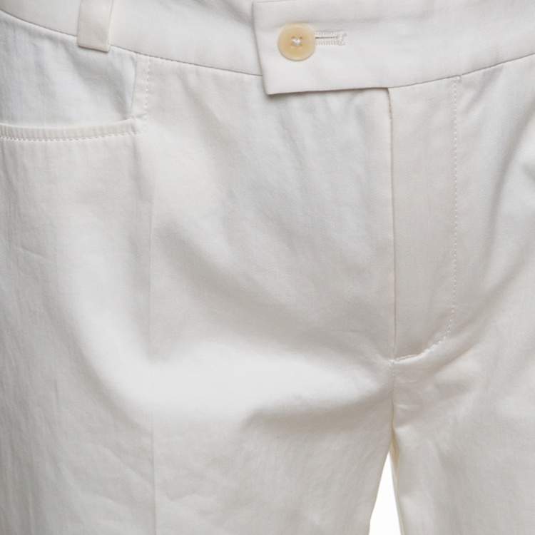 Pre Owned Joseph Off White Light Satin Washed Rocket Pants M