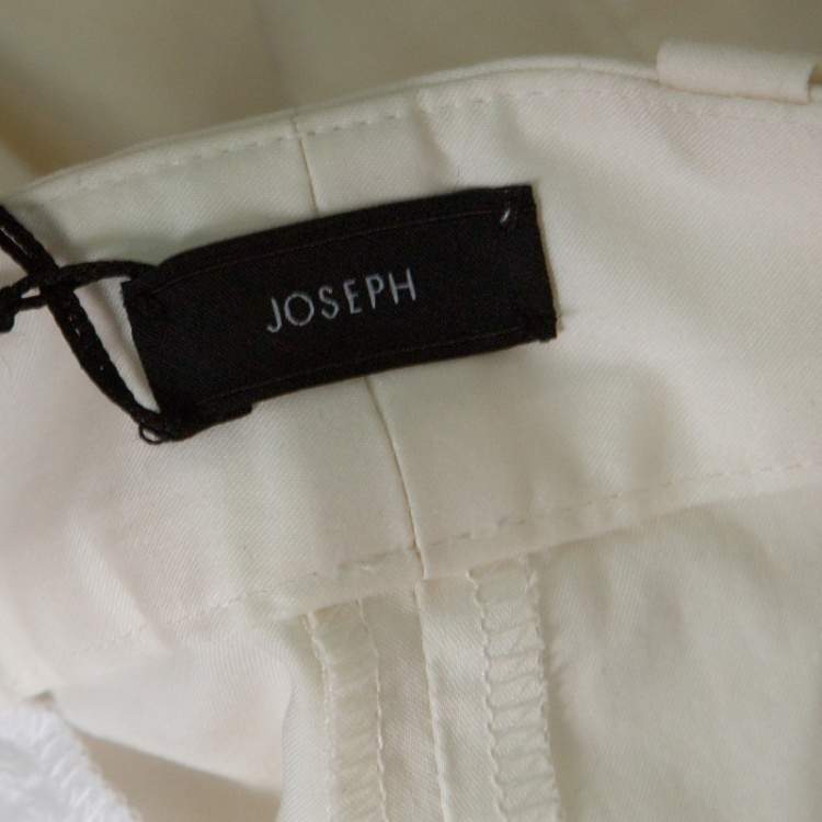 Pre Owned Joseph Off White Light Satin Washed Rocket Pants M