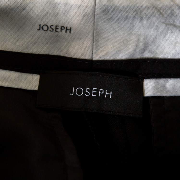 Pre Owned Joseph Black Wool Lad Super 100 Tailored Trousers S