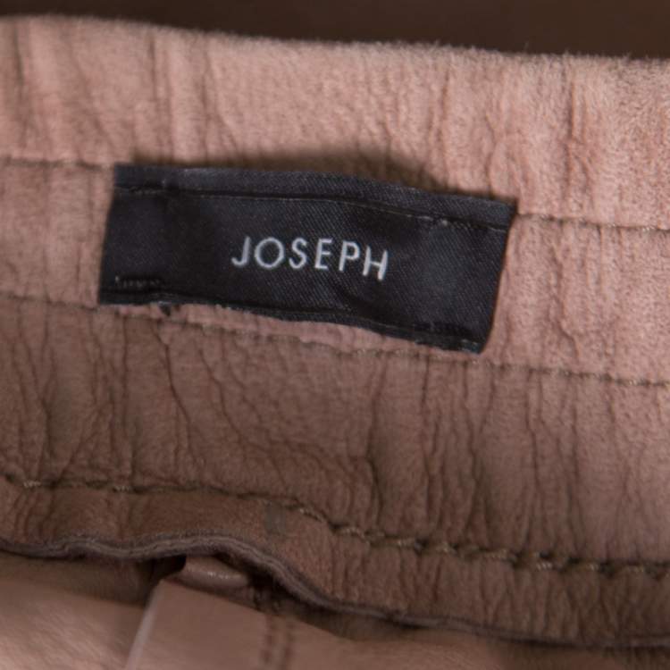 Pre Owned Joseph Rose Taupe Suede Drawstring Detail Margo Pencil Skirt S
