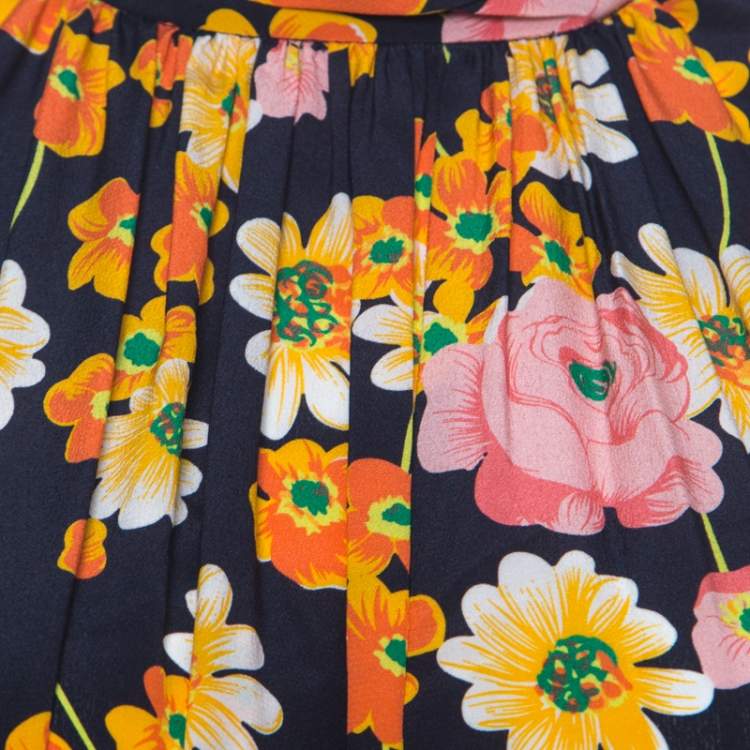 Pre Owned Joseph Field Owen Floral Silk Dress S