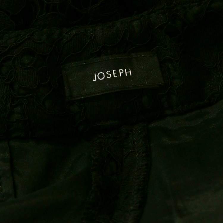 Pre Owned Joseph Black Lace Straight Leg Lennox Trousers L 