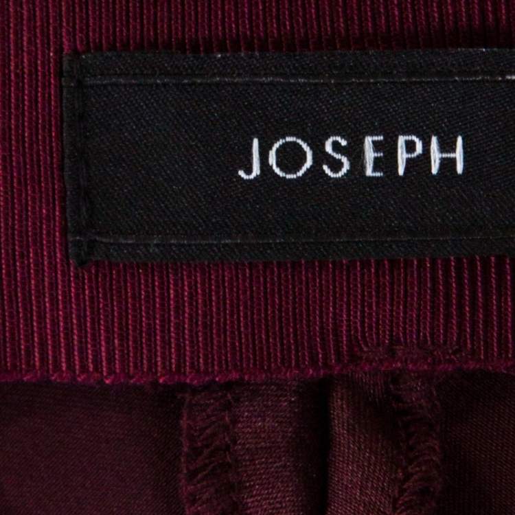 Pre Owned Joseph Aubergine Purple Satin Silk Theo Maxi Skirt M