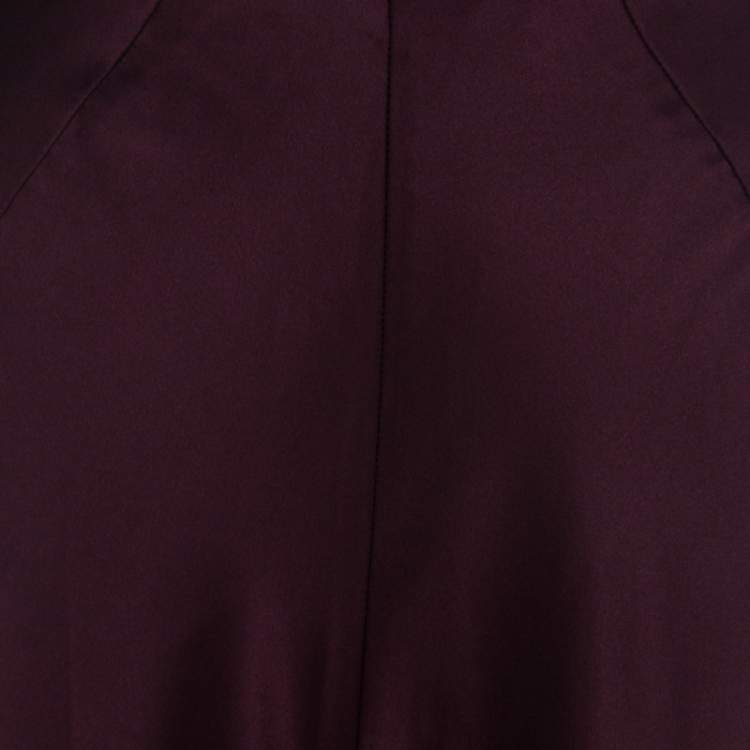Pre Owned Joseph Aubergine Purple Satin Silk Theo Maxi Skirt M