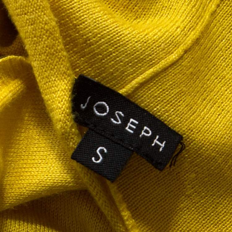 Pre Owned Joseph Yellow Silk Blend Knit Button Front Cardigan S 