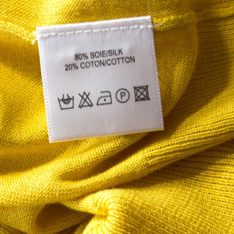 Pre Owned Joseph Yellow Silk Blend Knit Button Front Cardigan S 