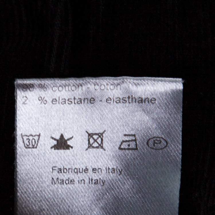 Pre Owned Joseph Black Cotton Elastic Waist Skinny Corduroy Trousers S