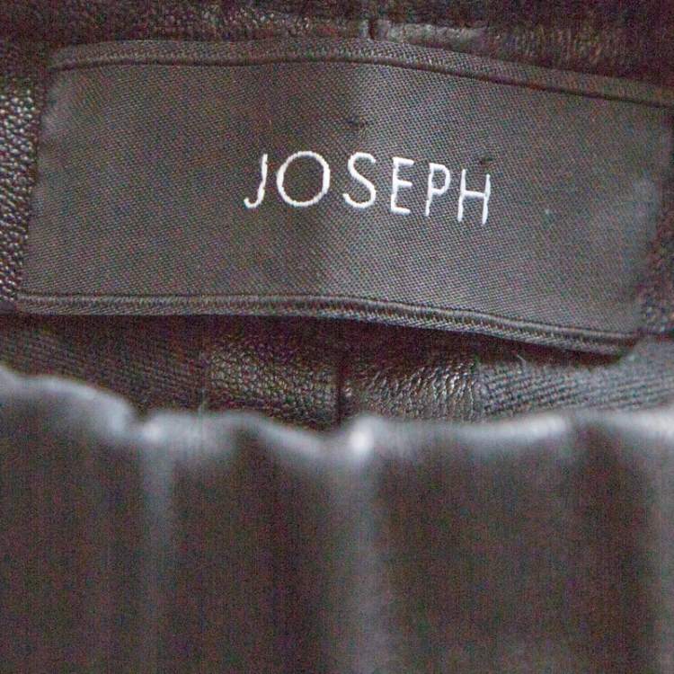 Pre Owned Joseph Black Stretch Leather Elastic Waist Leggings S