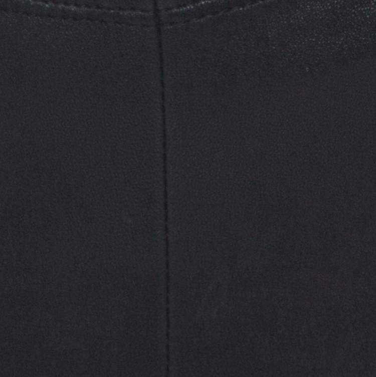 Pre Owned Joseph Black Stretch Leather Elastic Waist Leggings S