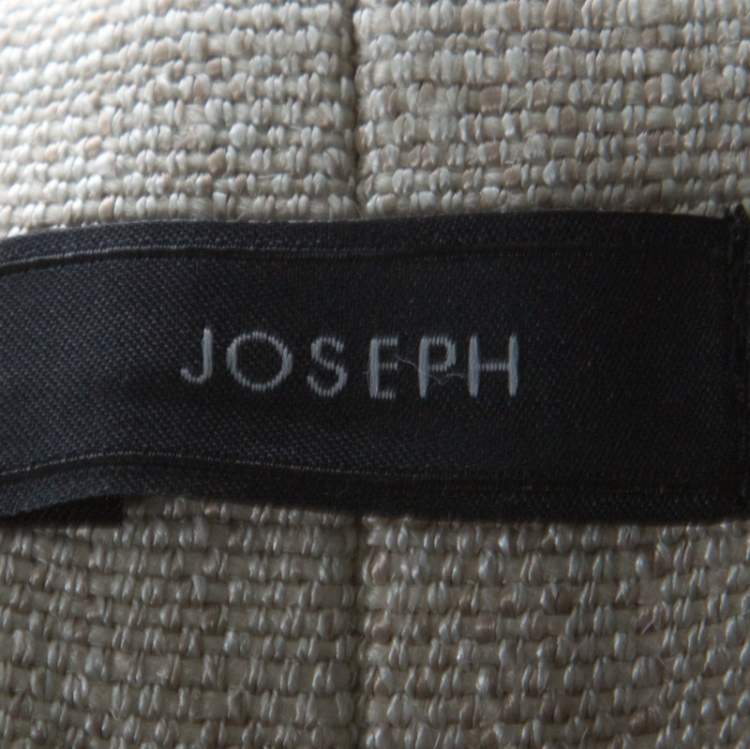 Pre Owned Joseph Beige Jute & Silk Blend Ombria Hessian Suiting Trousers L