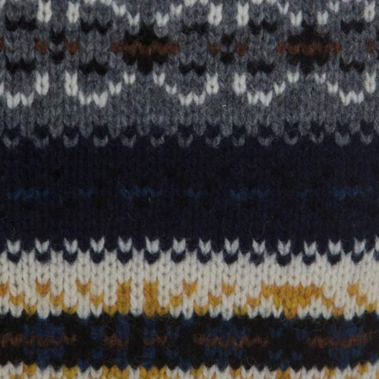 Pre Owned Joseph Navy Blue Wool Fair Isle Knit Pants L