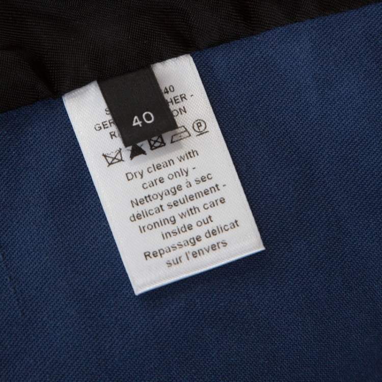Pre Owned Joseph Bicolor Cotton Leather Trimmed Jacket M