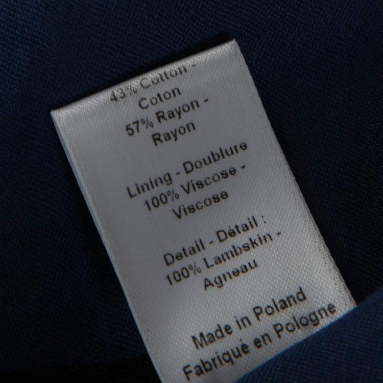 Pre Owned Joseph Bicolor Cotton Leather Trimmed Jacket M