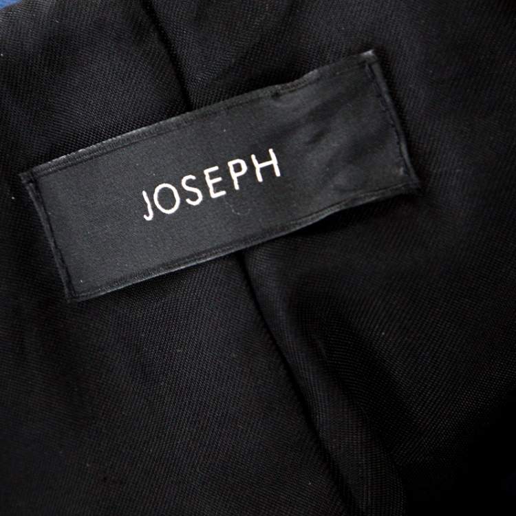 Pre Owned Joseph Bicolor Cotton Leather Trimmed Jacket M